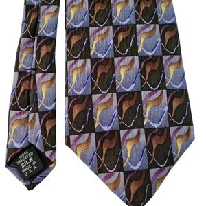 J. Garcia Mens Silk Tie Blue•Gold•Black